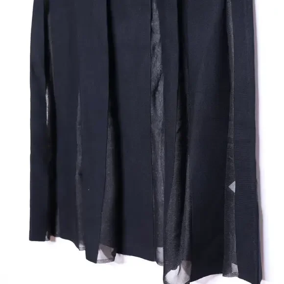 RAILS NEW Alessia A-Line Maxi Dress Black Mesh Pleated Heavy Knit Women's M - Picture 5 of 11